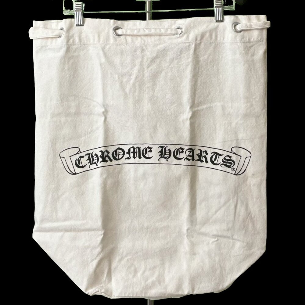 Chrome Hearts Laundry Bag / White Canvas w/ Scroll Logo (Vintage / Never Used)